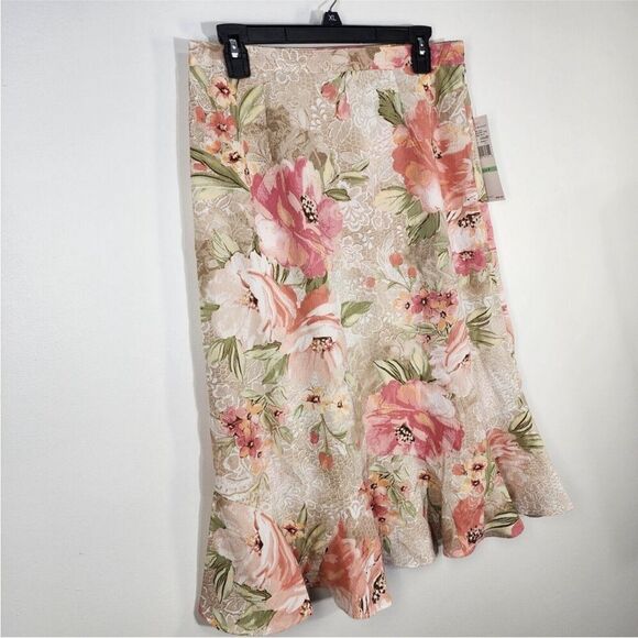Alfred Dunner Woman’s Floral Print Midi Skirt in Romancing the Stone! - Picture 5 of 6